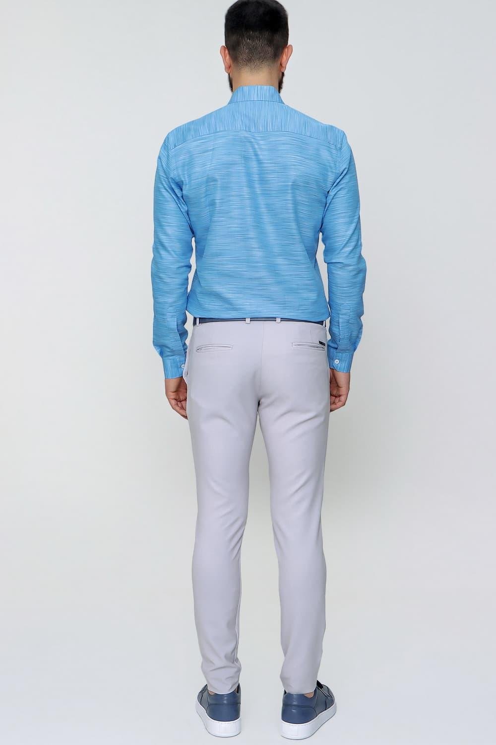P 1088 Slim Fit Yan Cep Esnek Pamuklu Casuel Gri Pantolon