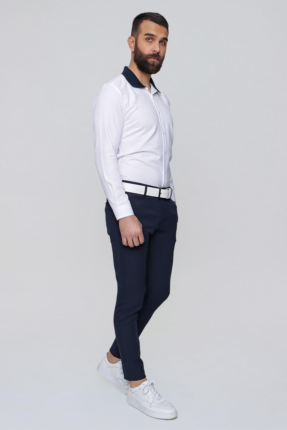 P 1088 Slim Fit Yan Cep Esnek Pamuklu Casuel Lacivert Pantolon