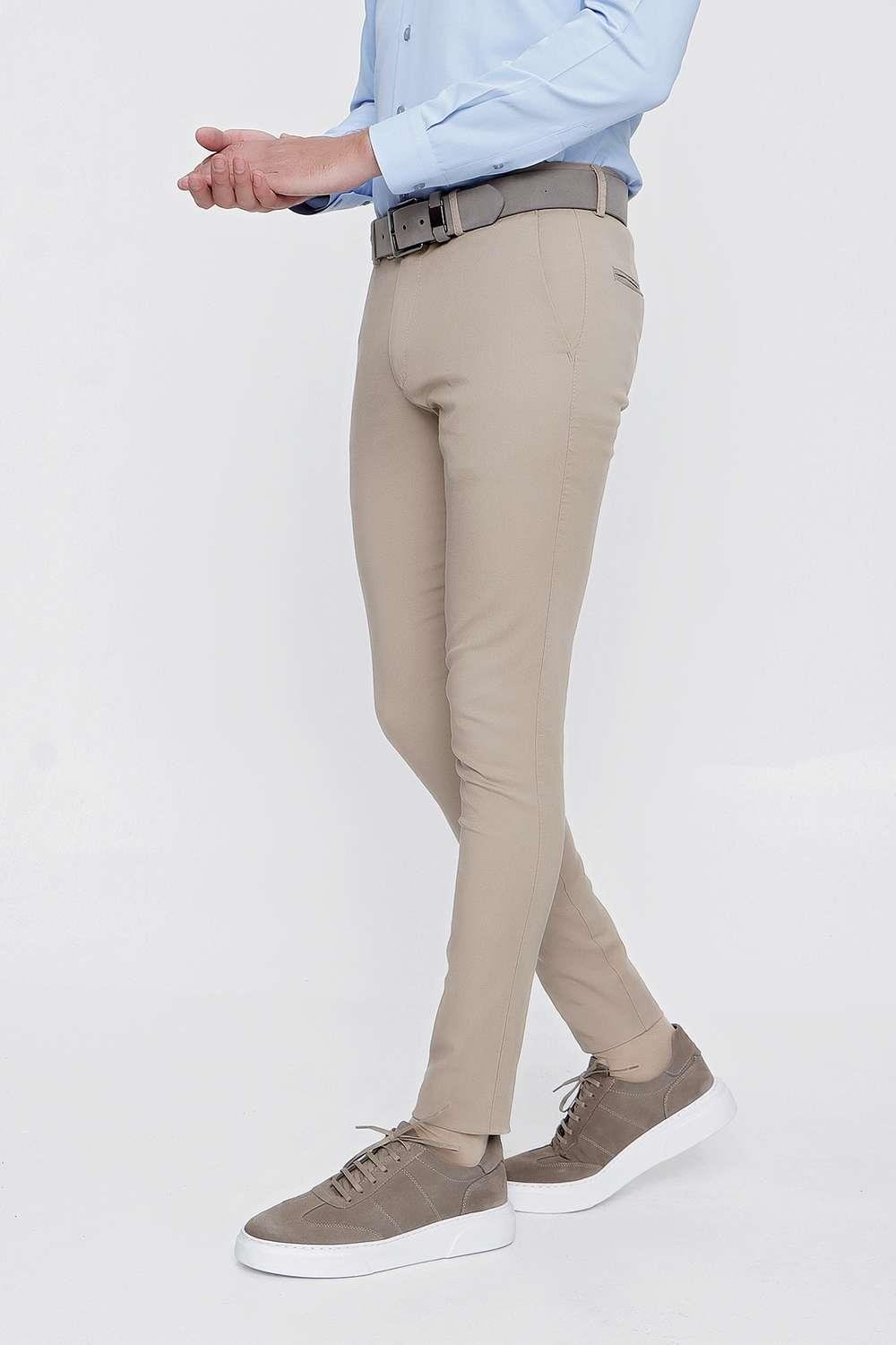 P 1100 Slim Fit Bej Spor Pantolon
