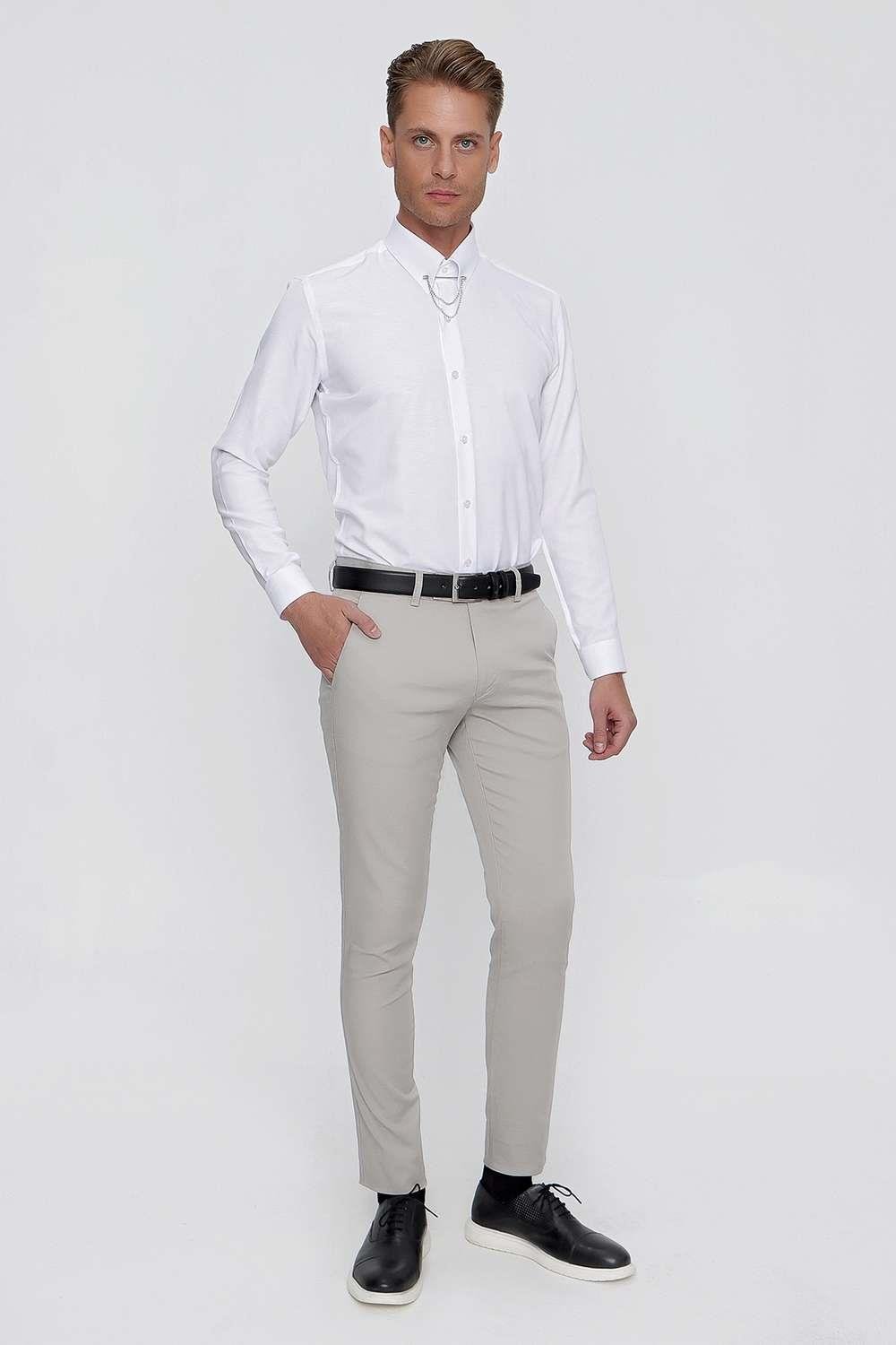 P 1100 Slim Fit Taş Spor Pantolon