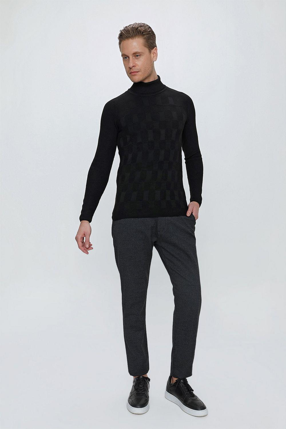 P 1106 Slim Fit Siyah Spor Pantolon