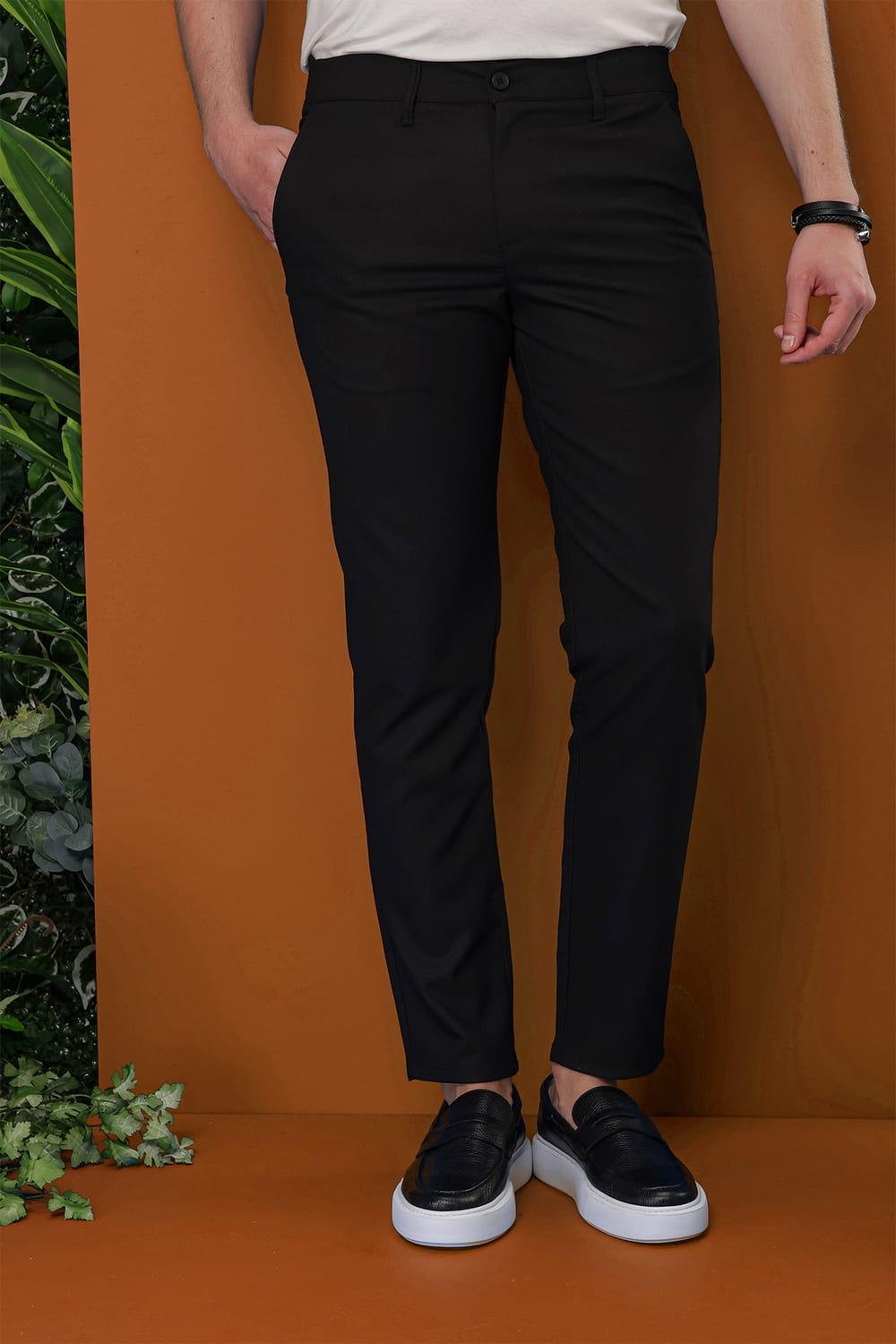 P 1114 Slim Fit Siyah Spor Pantolon