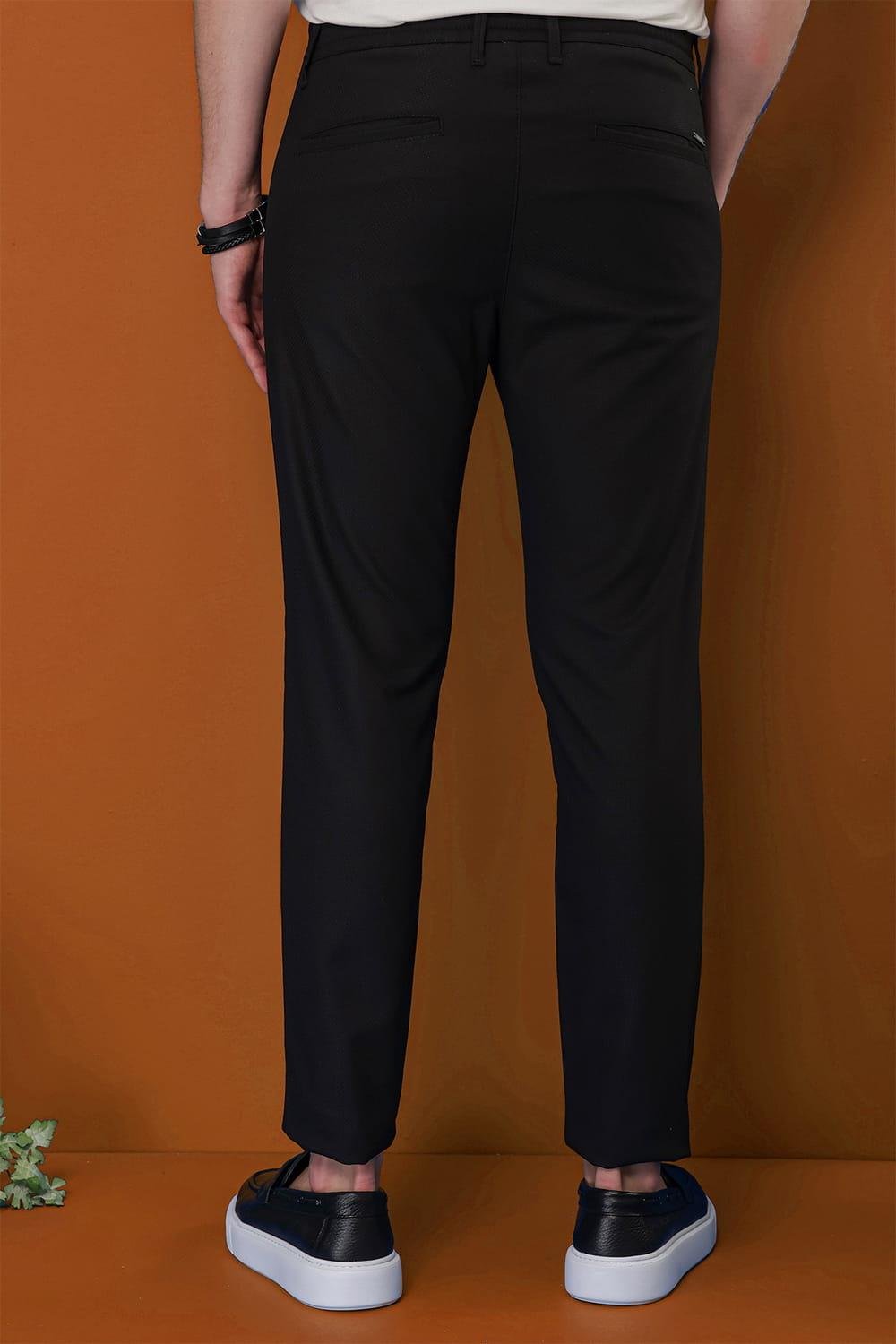 P 1114 Slim Fit Siyah Spor Pantolon