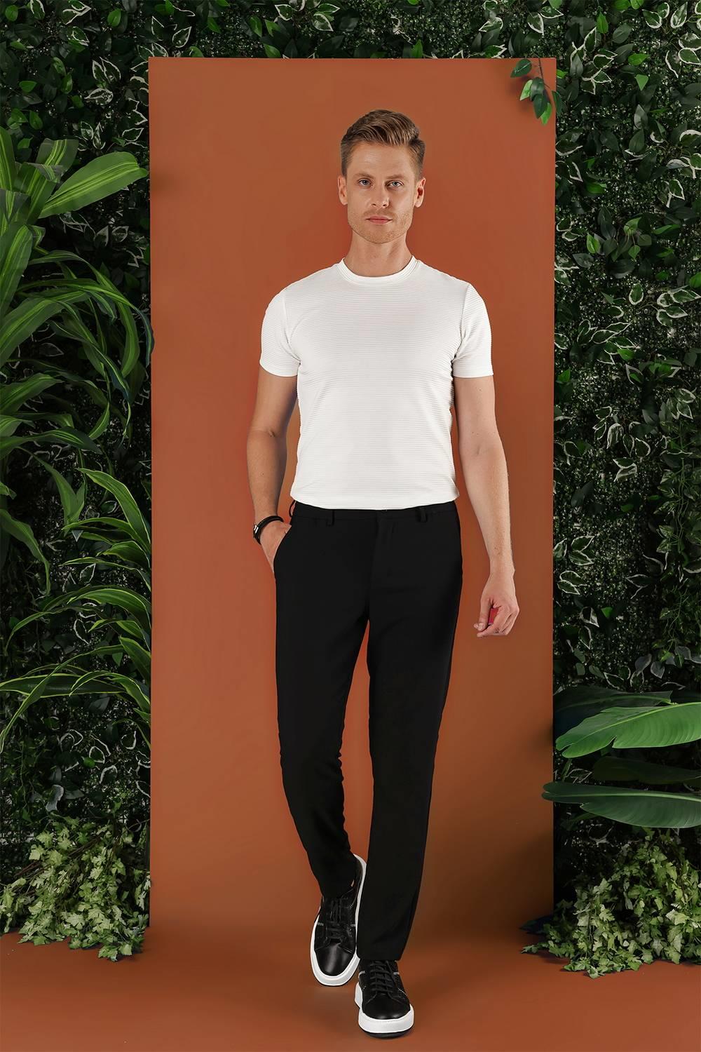 P 1116 Slim Fit Siyah Spor Pantolon