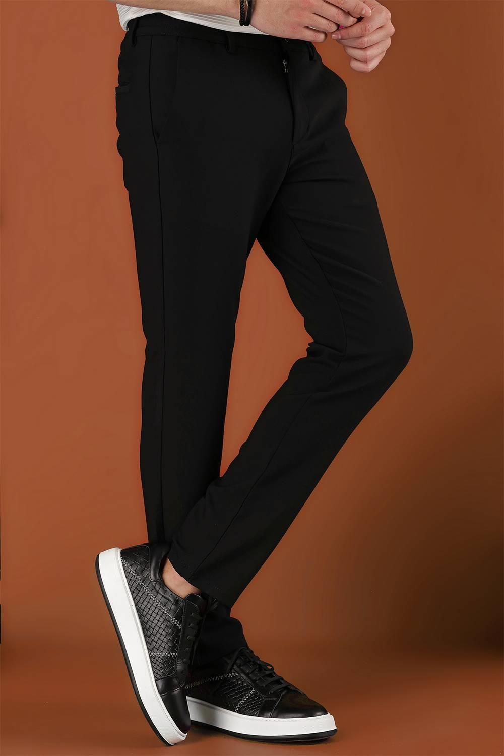 P 1116 Slim Fit Siyah Spor Pantolon