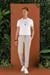 P 1117 Slim Fit Bej Spor Pantolon