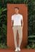 P 1118 Slim Fit Bej Spor Pantolon