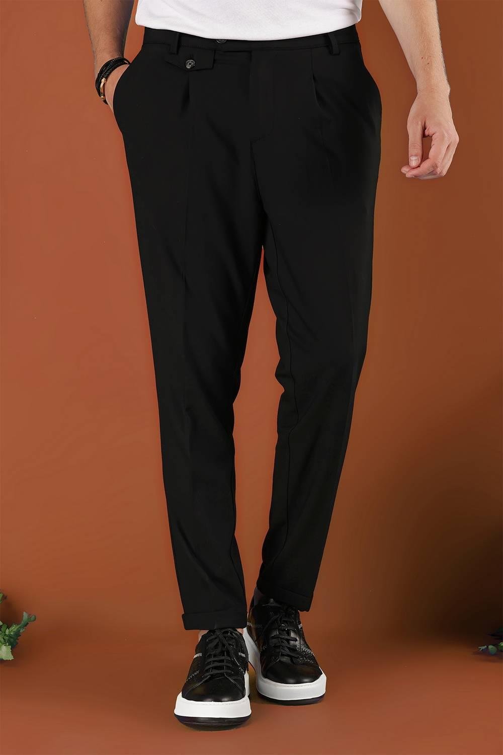 P 1119 Slim Fit Siyah Spor Pantolon