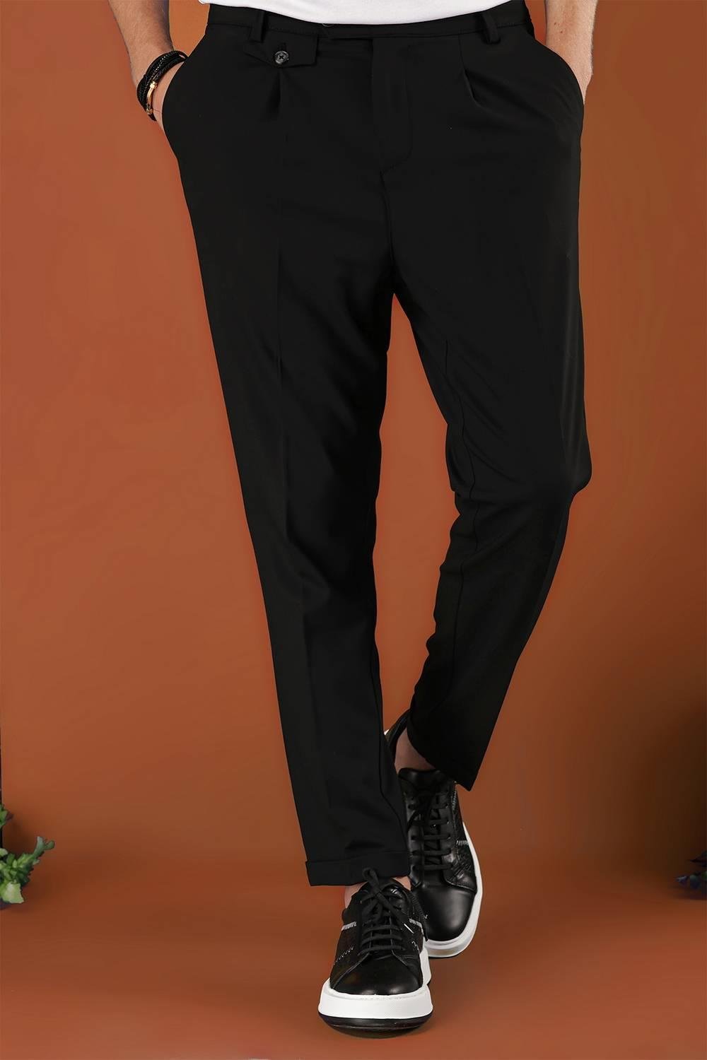 P 1119 Slim Fit Siyah Spor Pantolon