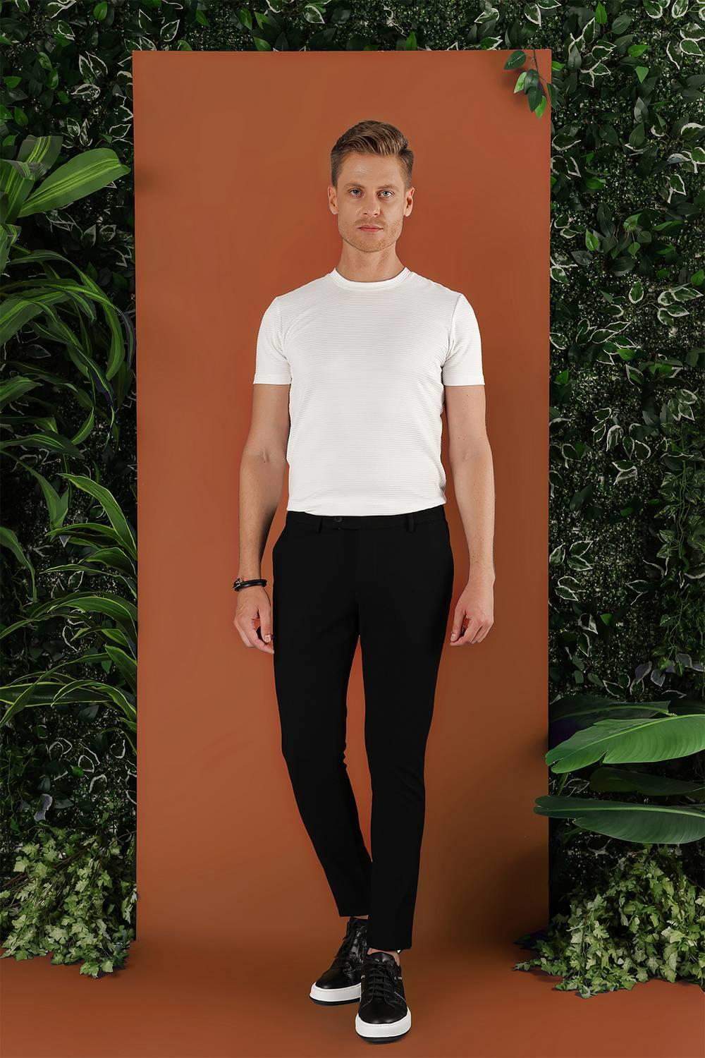 P 1120 Slim Fit Siyah Spor Pantolon