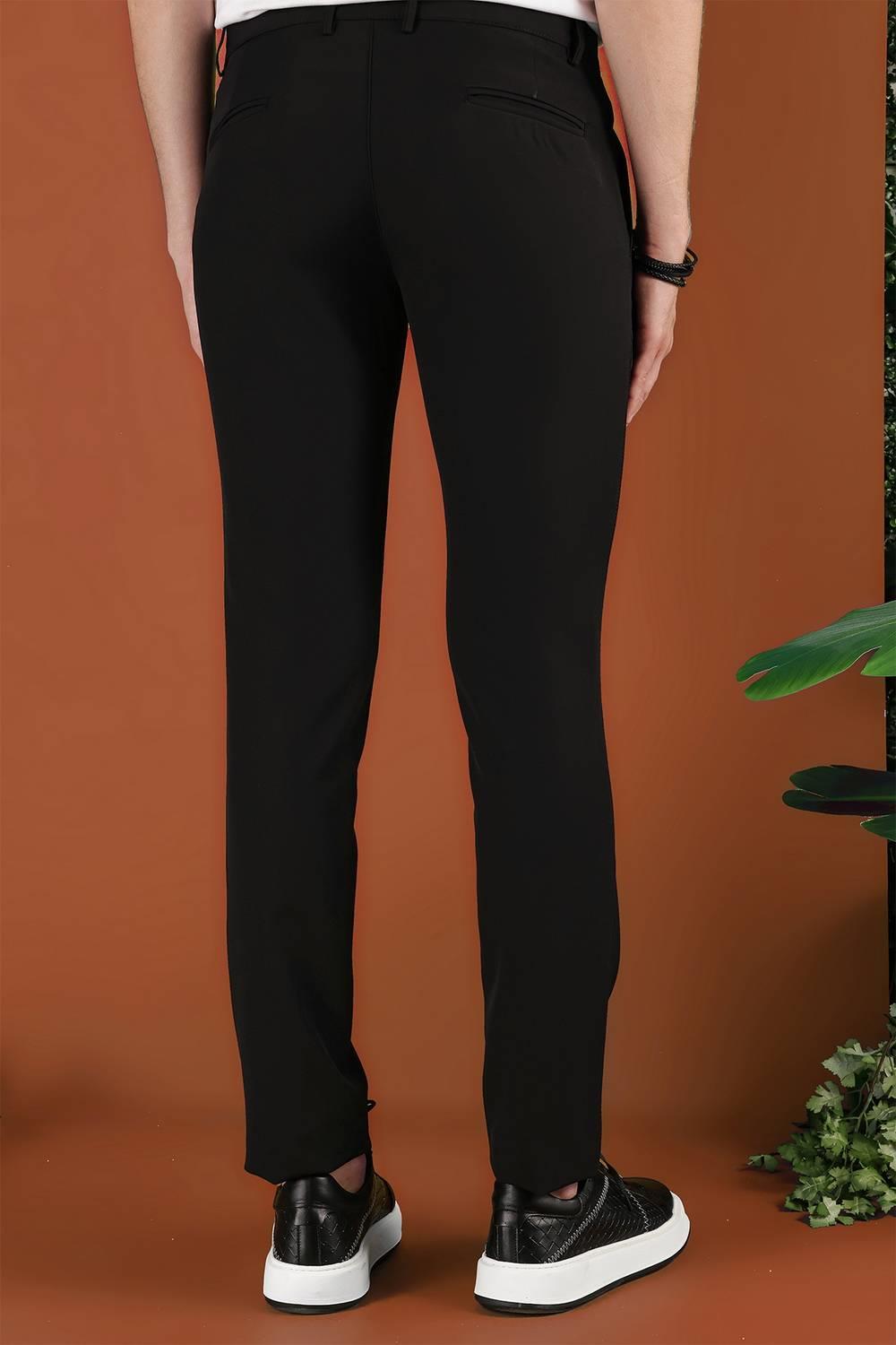 P 1123 Slim Fit Siyah Spor Pantolon