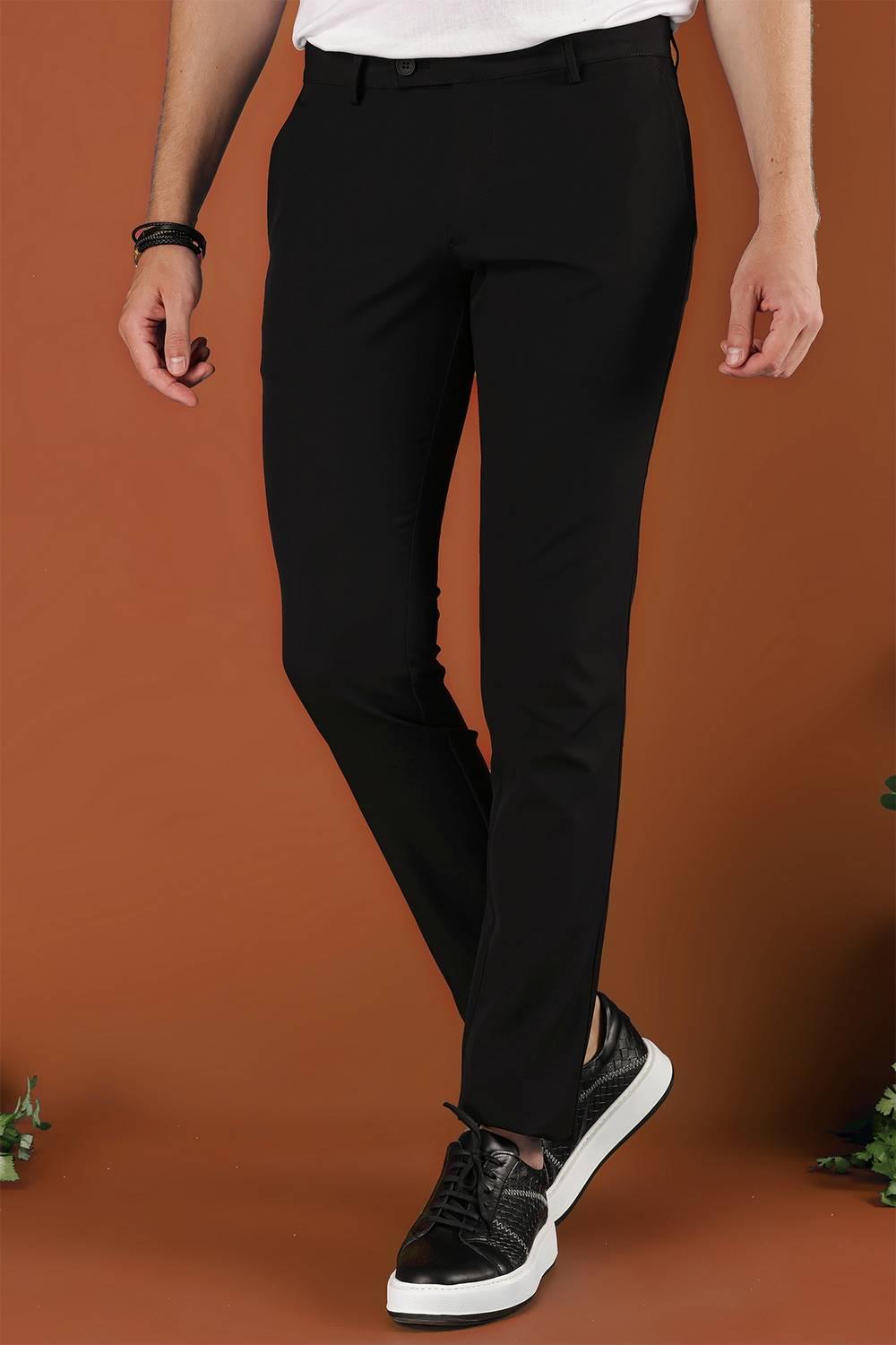P 1123 Slim Fit Siyah Spor Pantolon