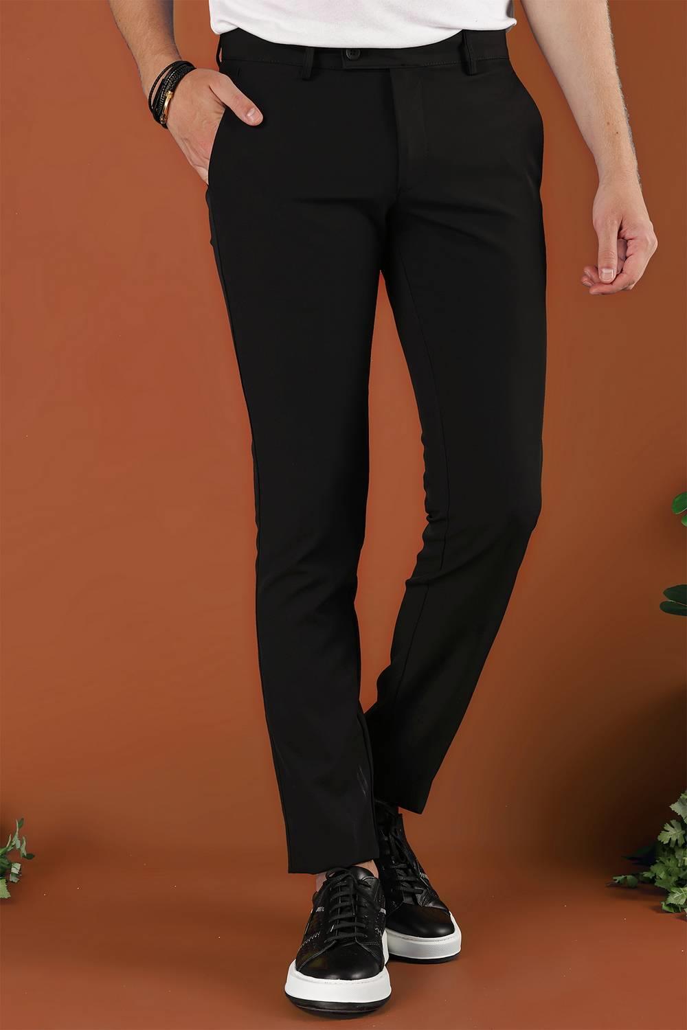 P 1123 Slim Fit Siyah Spor Pantolon