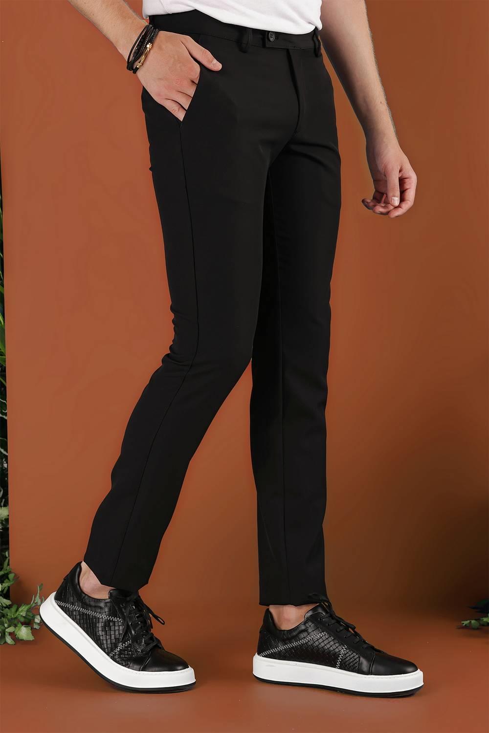 P 1123 Slim Fit Siyah Spor Pantolon