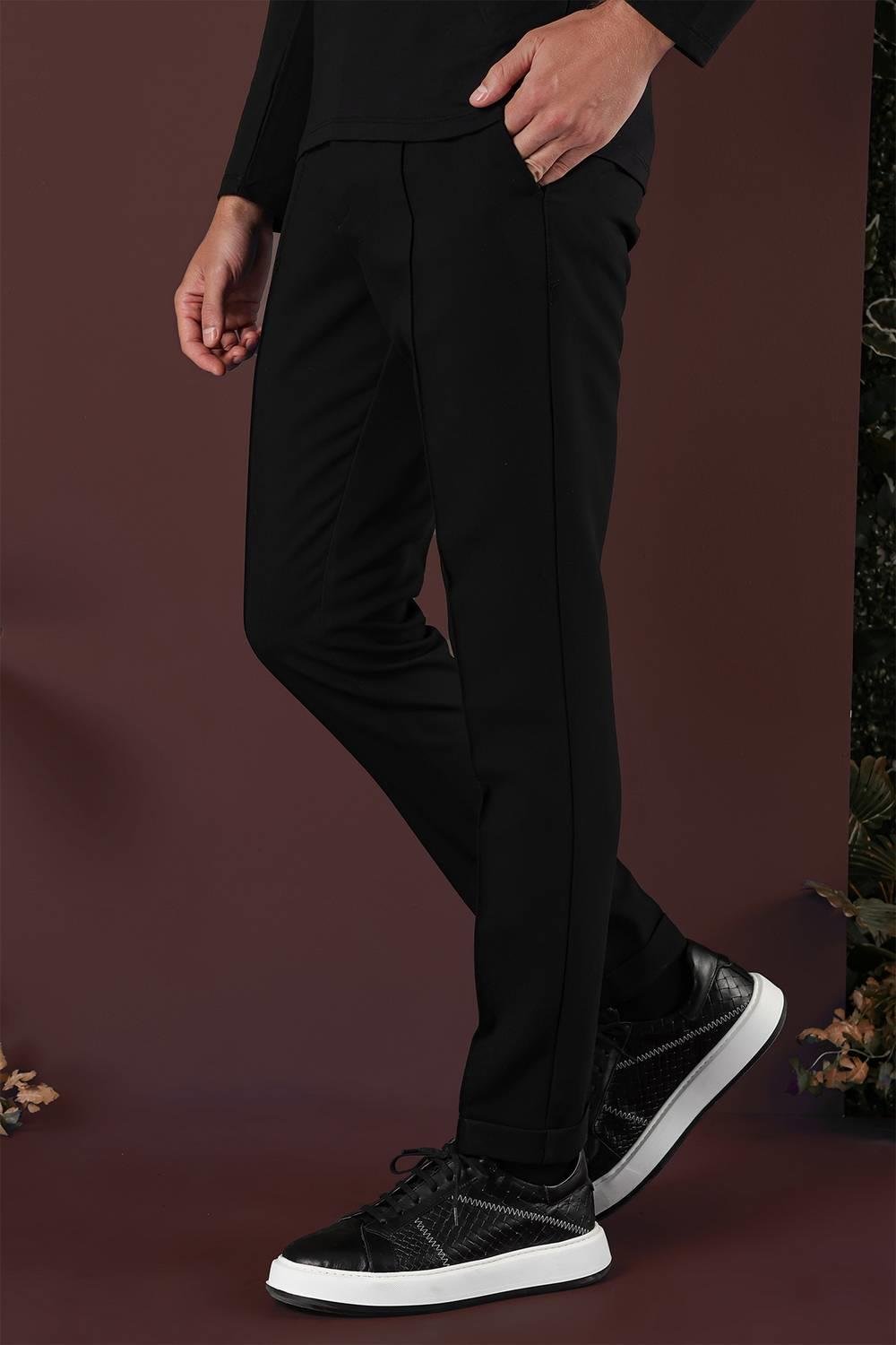 P 1130 Slim Fit Siyah Spor Pantolon