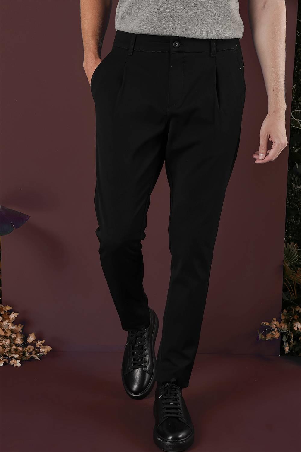 P 1131 Slim Fit Siyah Spor Pantolon