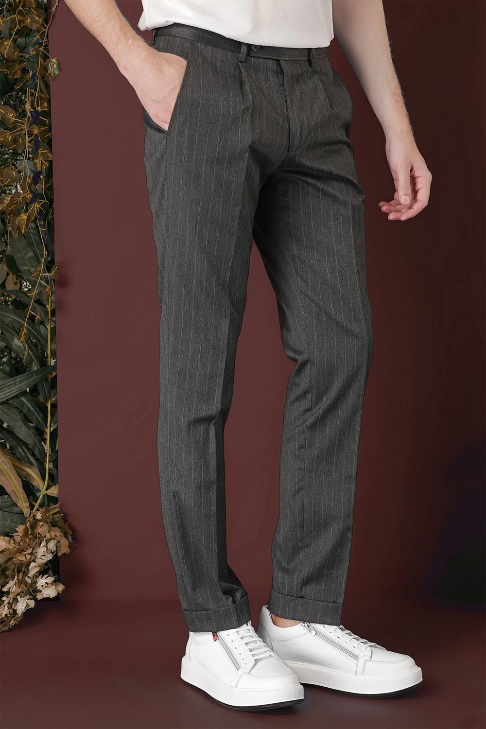 P 1133 Slim Fit Füme Spor Pantolon