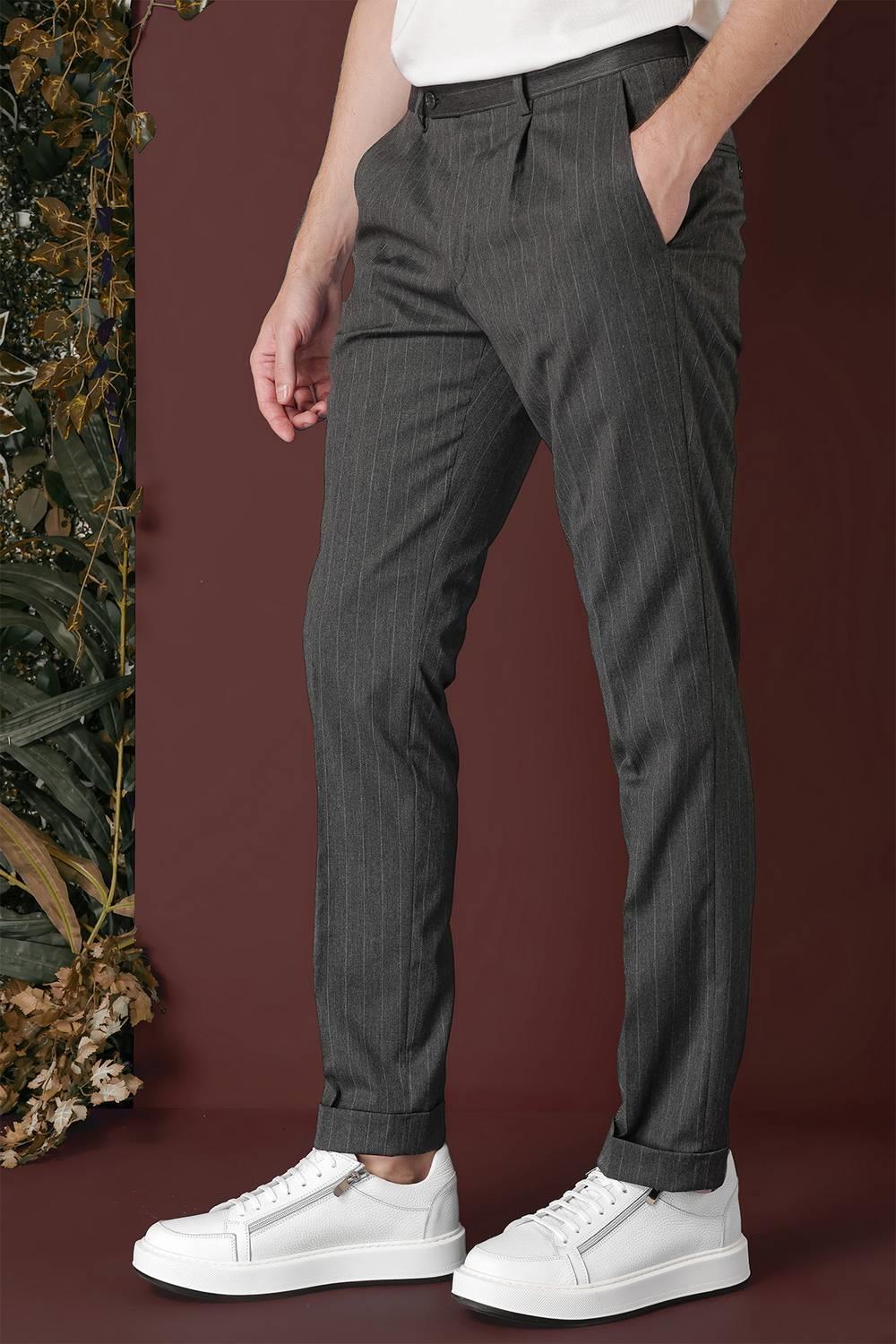 P 1133 Slim Fit Füme Spor Pantolon
