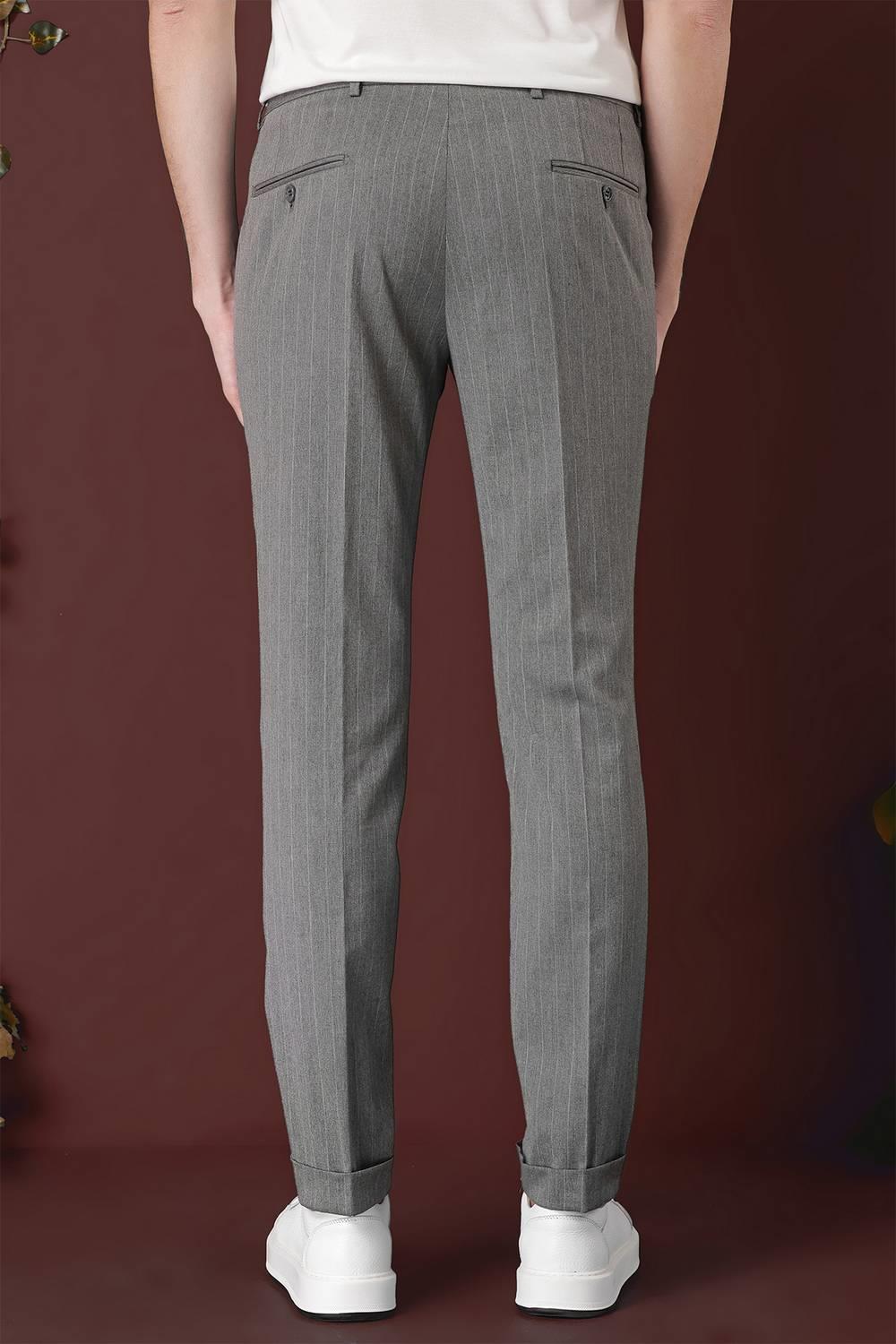 P 1133 Slim Fit Gri Spor Pantolon