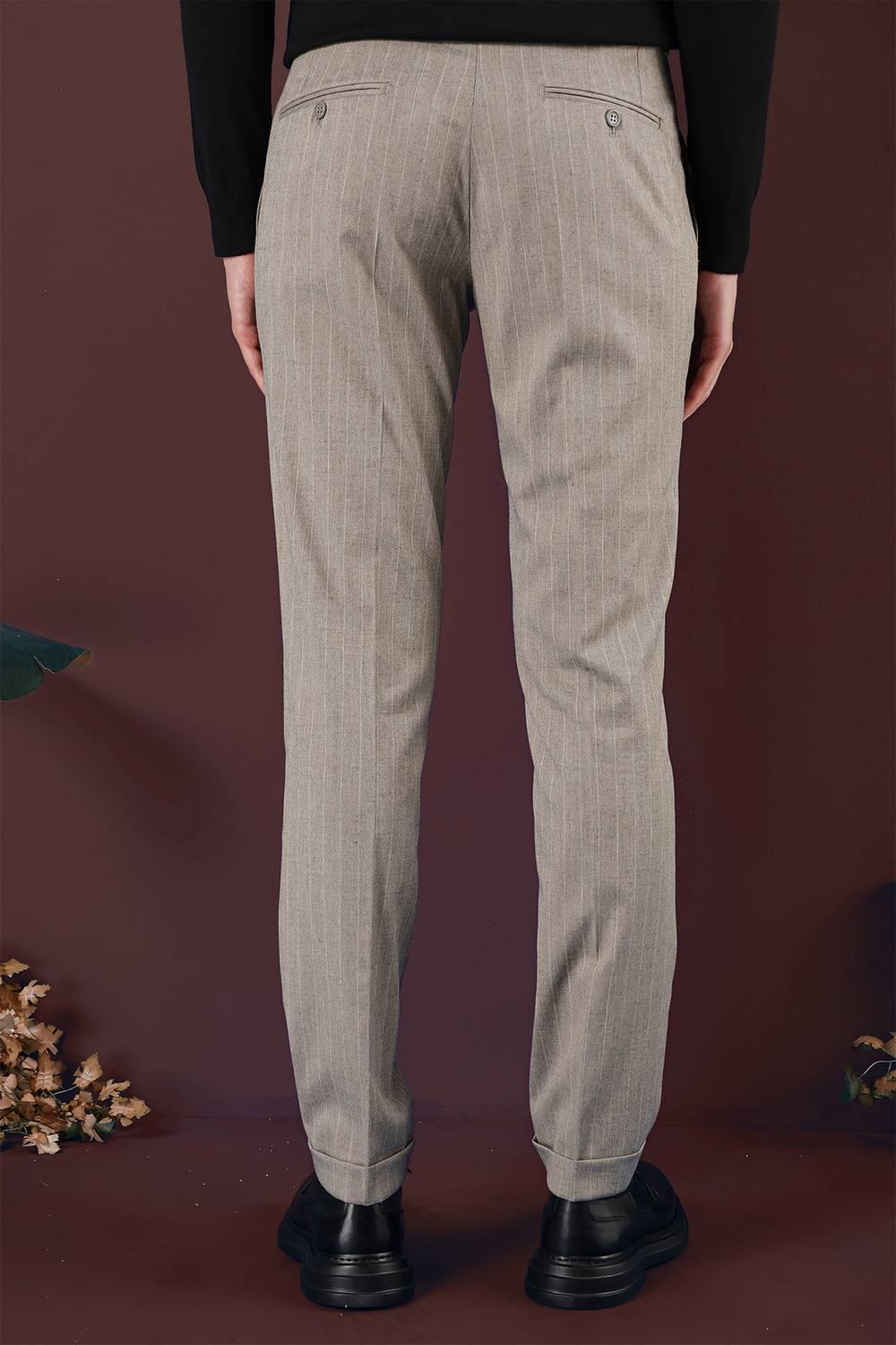 P 1134 Slim Fit Bej Spor Pantolon