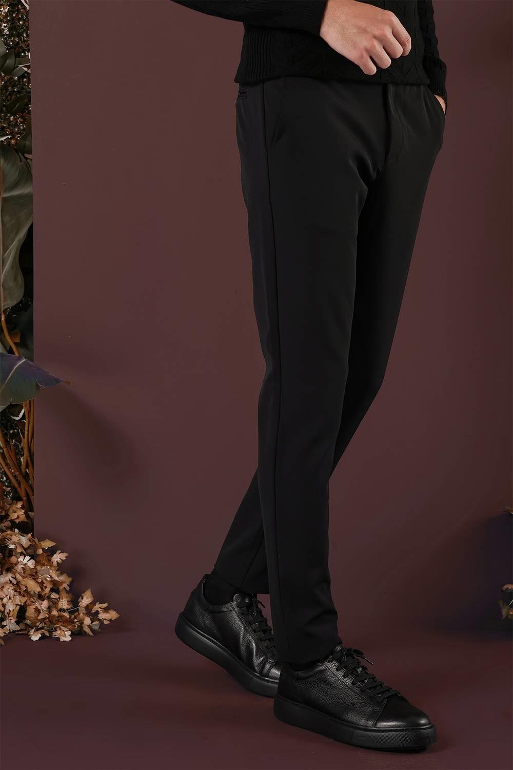 P 1135 Slim Fit Siyah Spor Pantolon