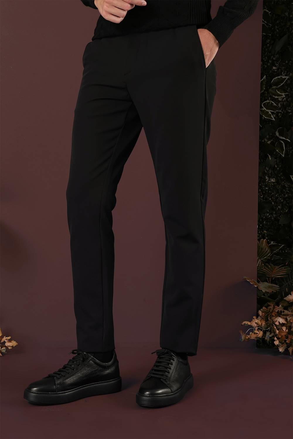 P 1135 Slim Fit Siyah Spor Pantolon