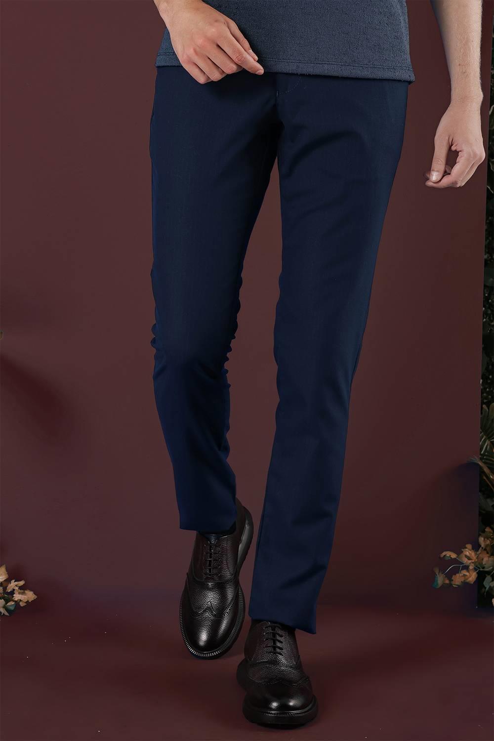 P 1136 Slim Fit Lacivert Klasik Pantolon