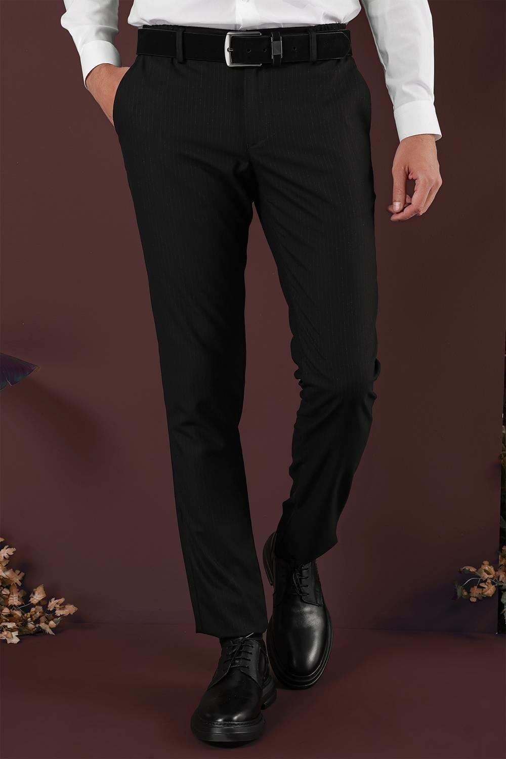 P 1136 Slim Fit Siyah Klasik Pantolon