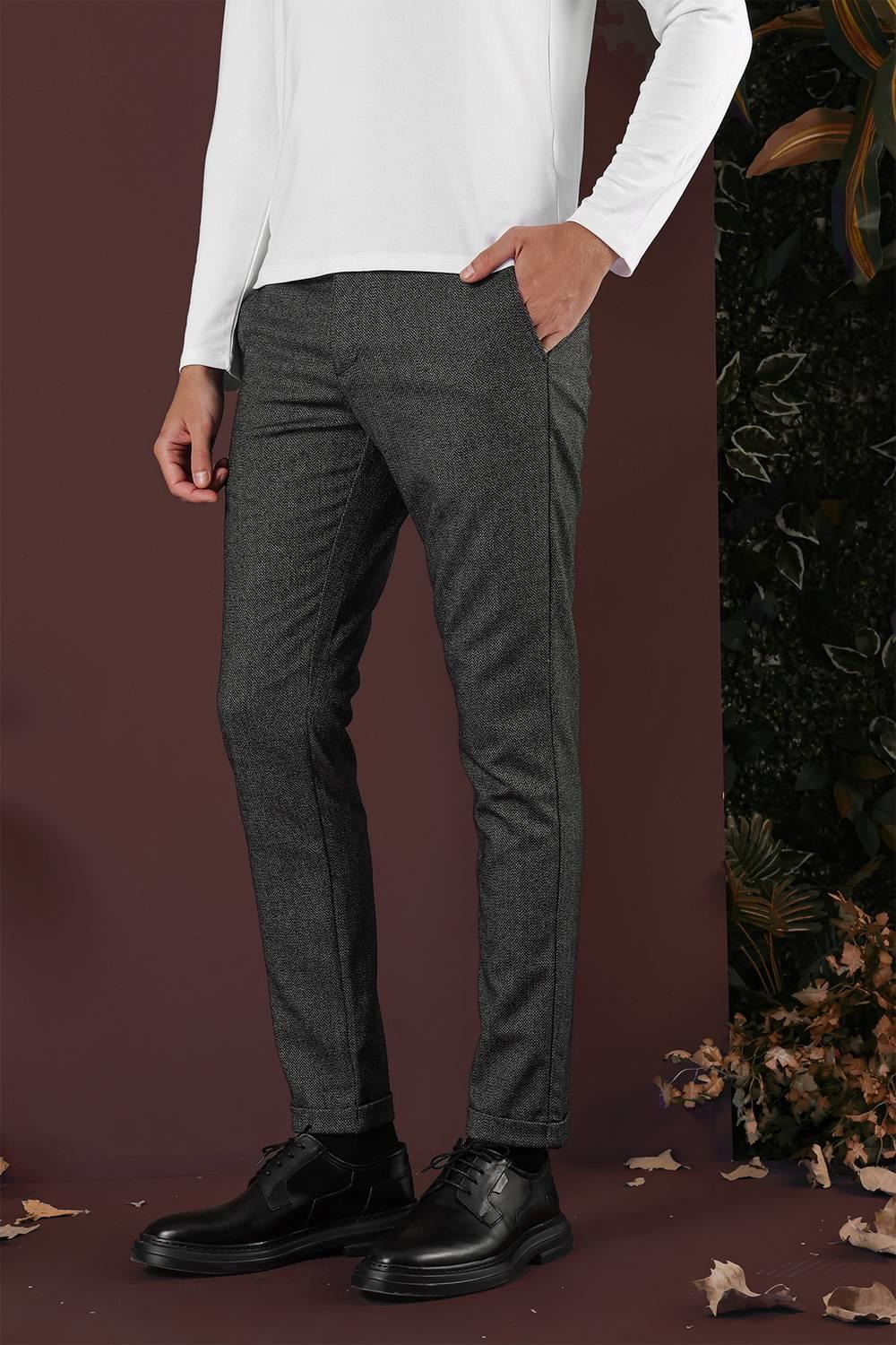 P 1138 Slim Fit Siyah Klasik Pantolon