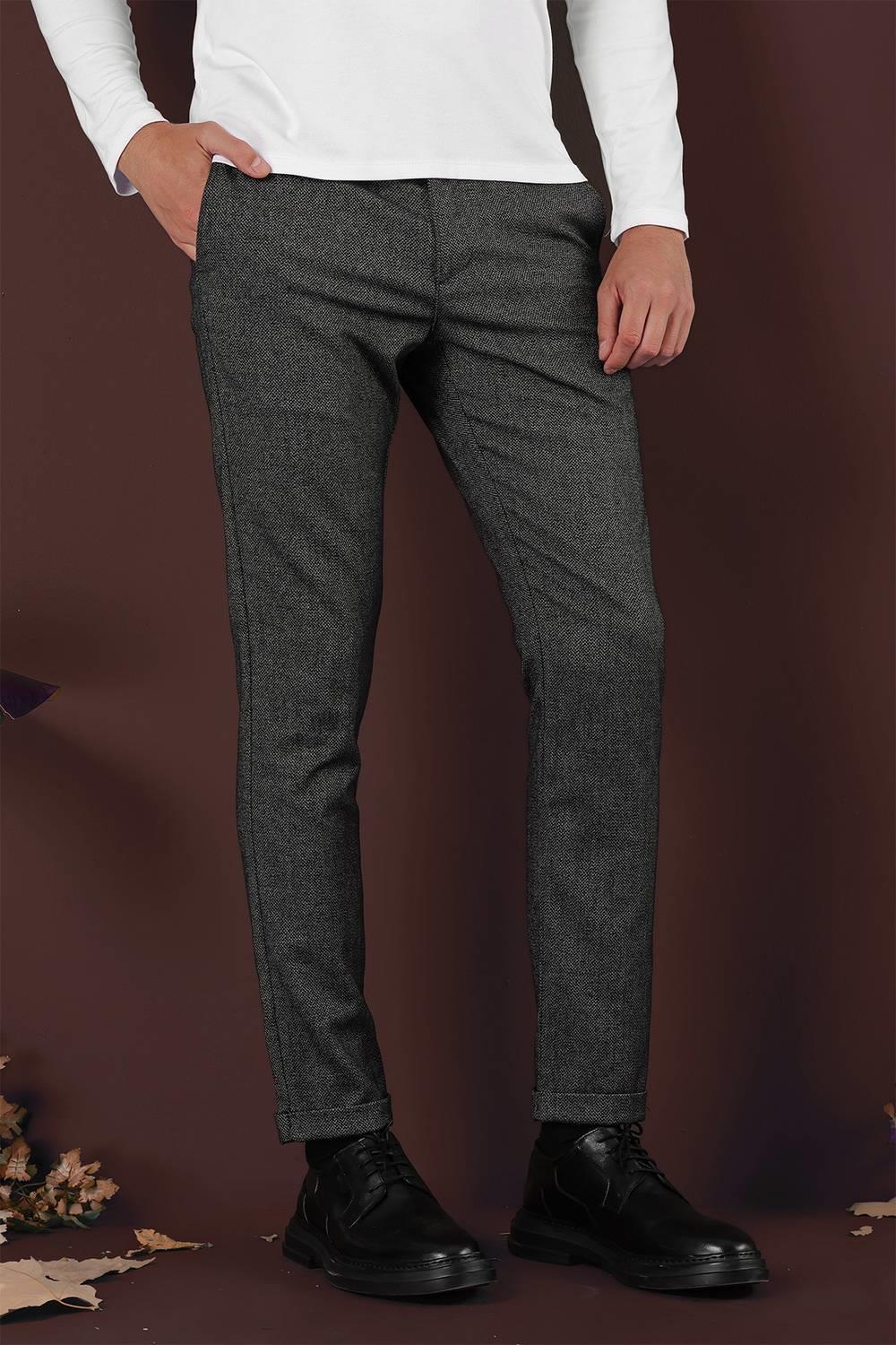 P 1138 Slim Fit Siyah Klasik Pantolon