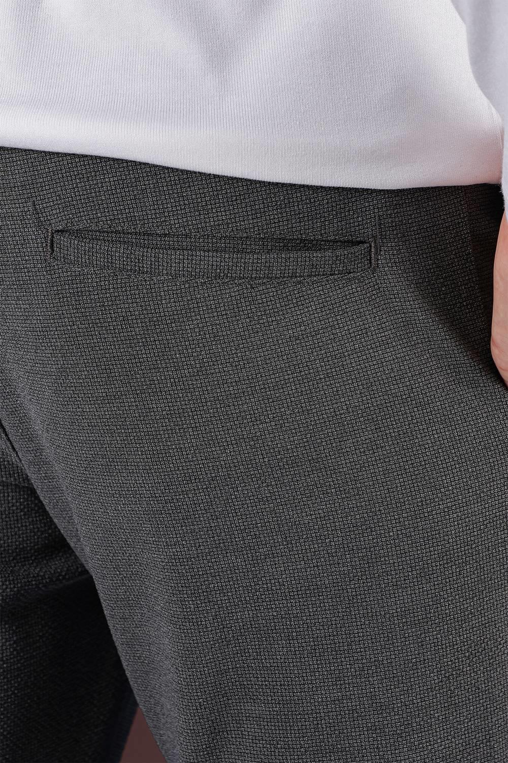 P 1139 Slim Fit Yan Cepli Dokulu Esnek Casuel Antrasit Pantolon