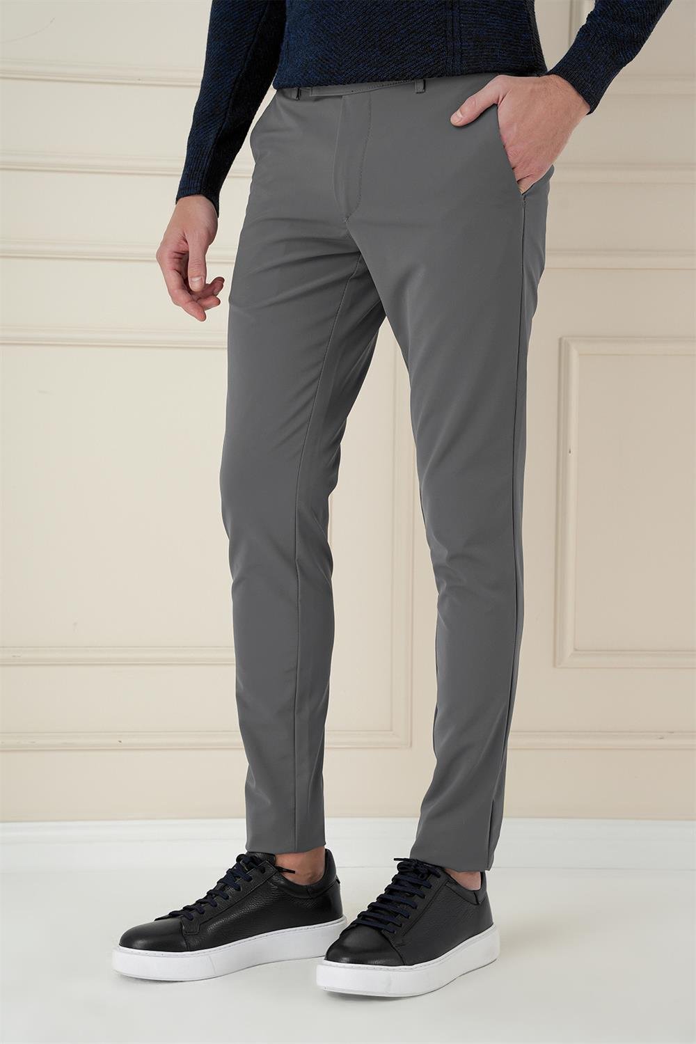 P 1144 Slim Fit Füme Klasik Pantolon