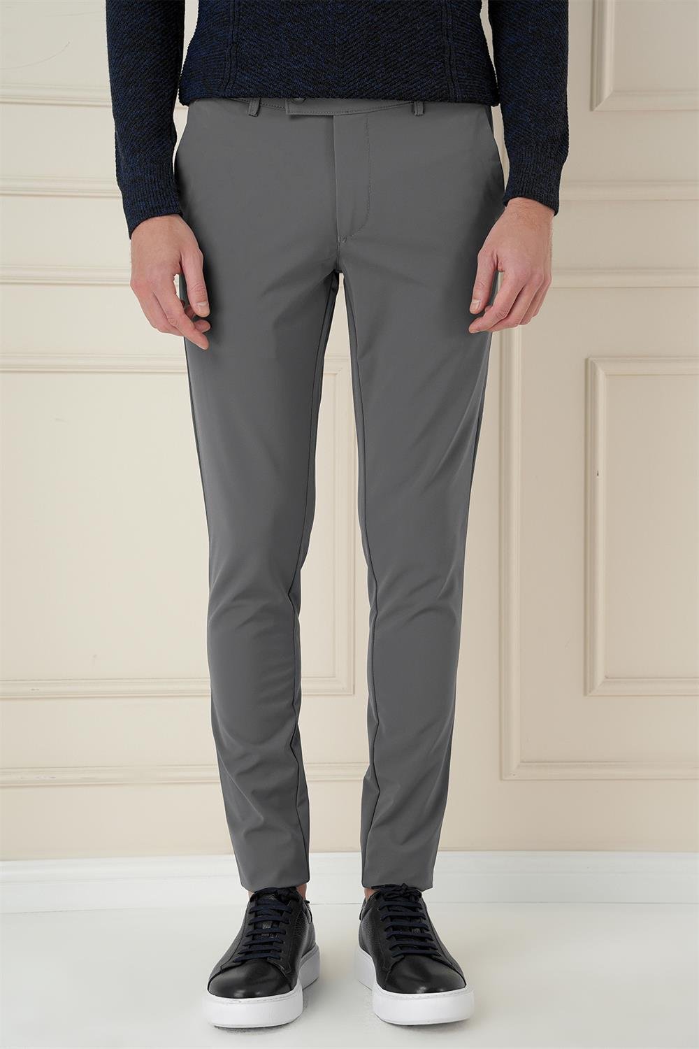 P 1144 Slim Fit Füme Klasik Pantolon