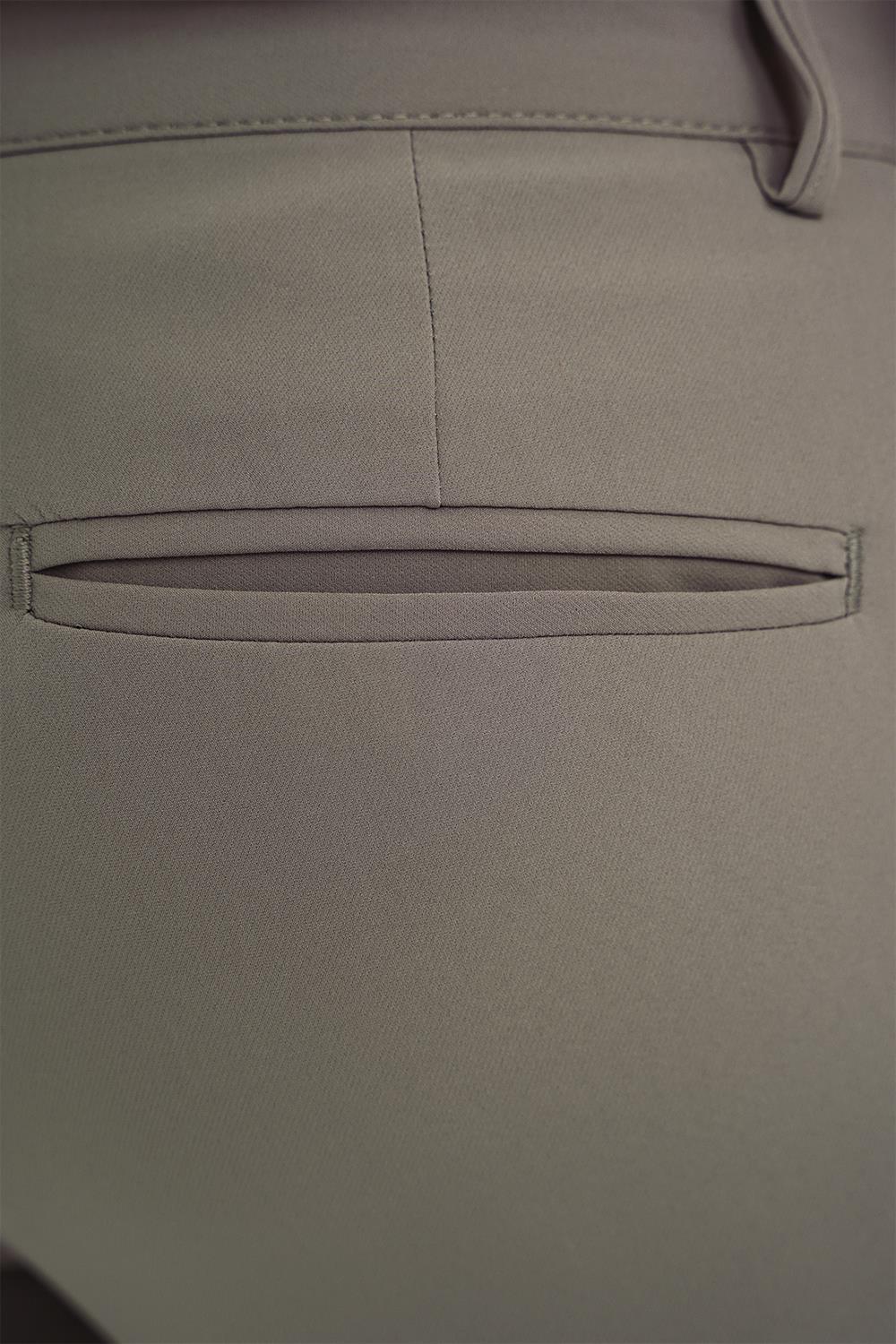 P 1144 Slim Fit Yan Cepli Düz Esnek Casuel Vizon Pantolon