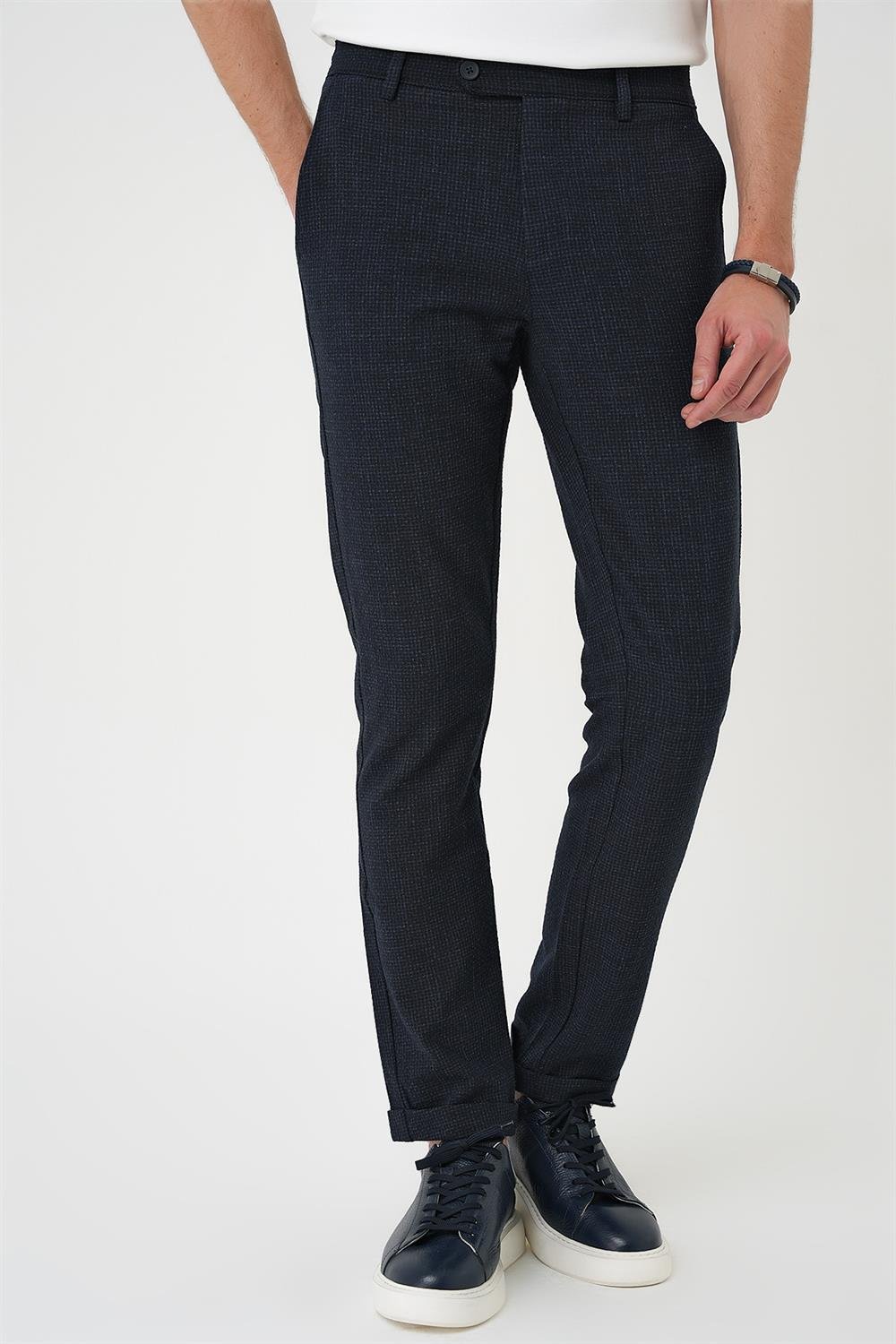 P 1149 Slim Fit Lacivert-2 Klasik Pantolon