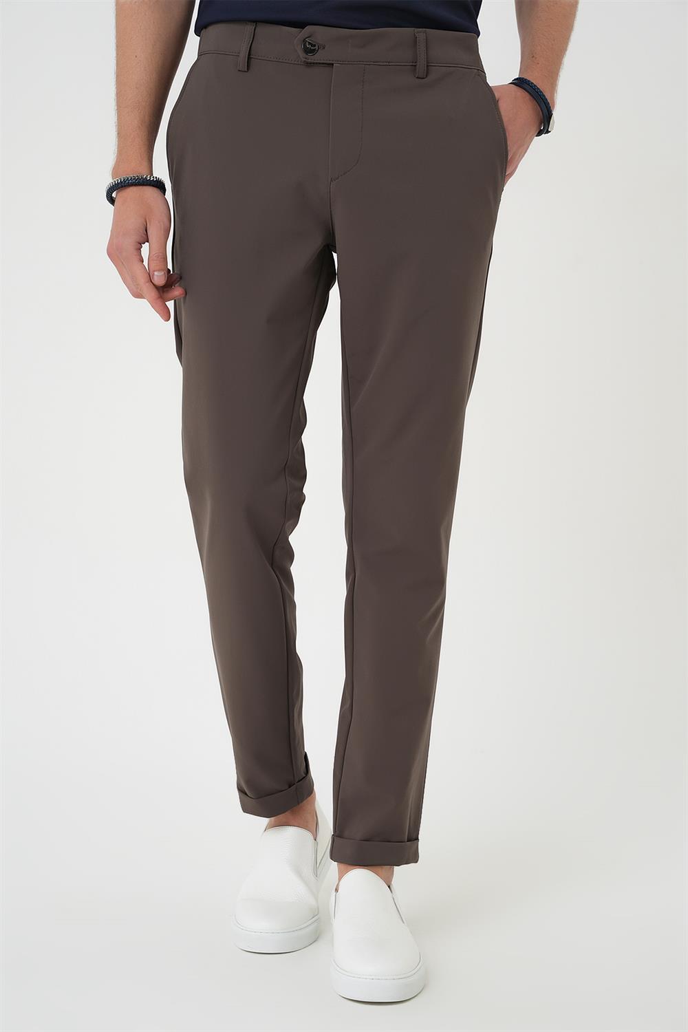 P 1150 Comfort Fit Beli Lastikli Yan Cep Koyu Haki Jogger Pantolon