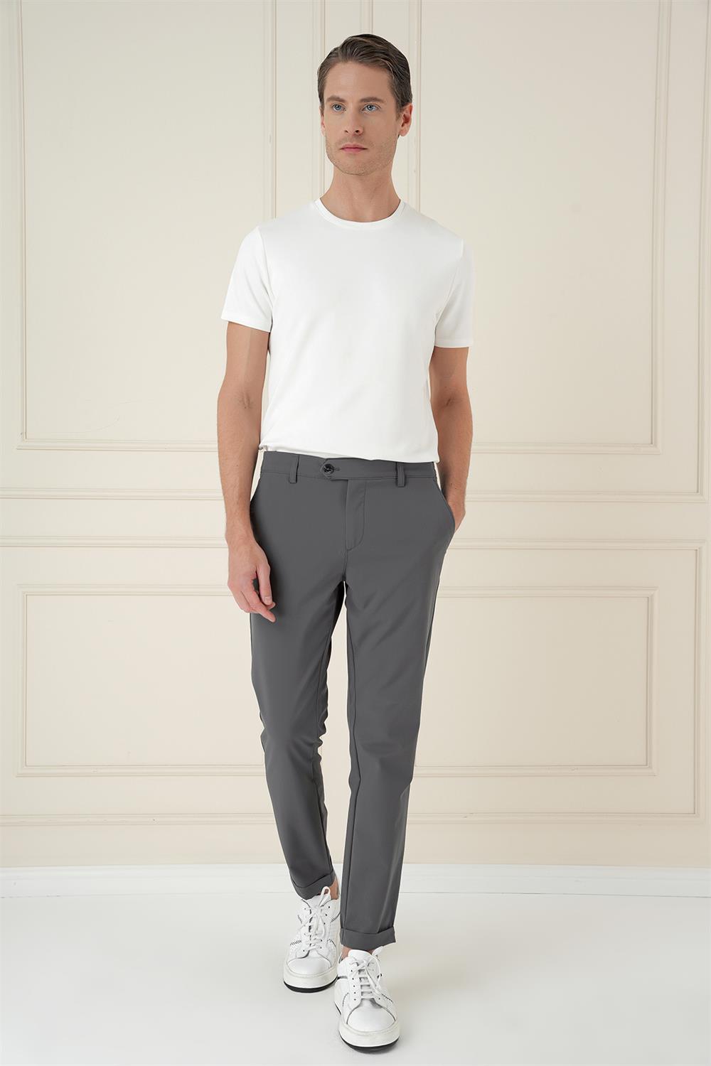 P 1150 Slim Fit Füme Klasik Pantolon