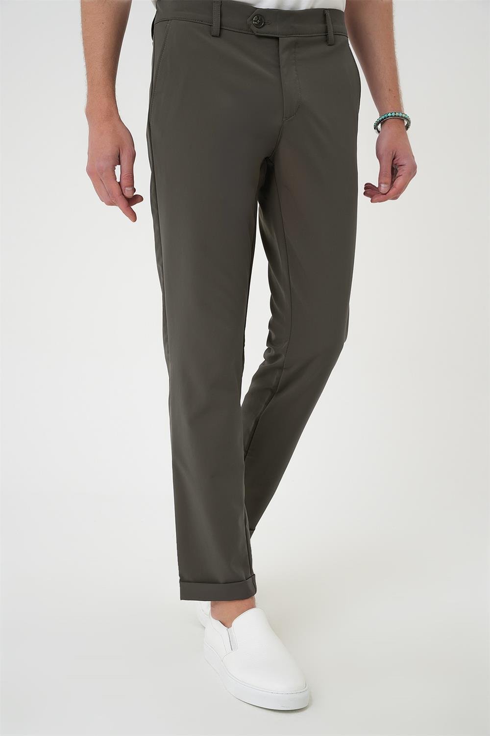P 1150 Slim Fit Haki Klasik Pantolon