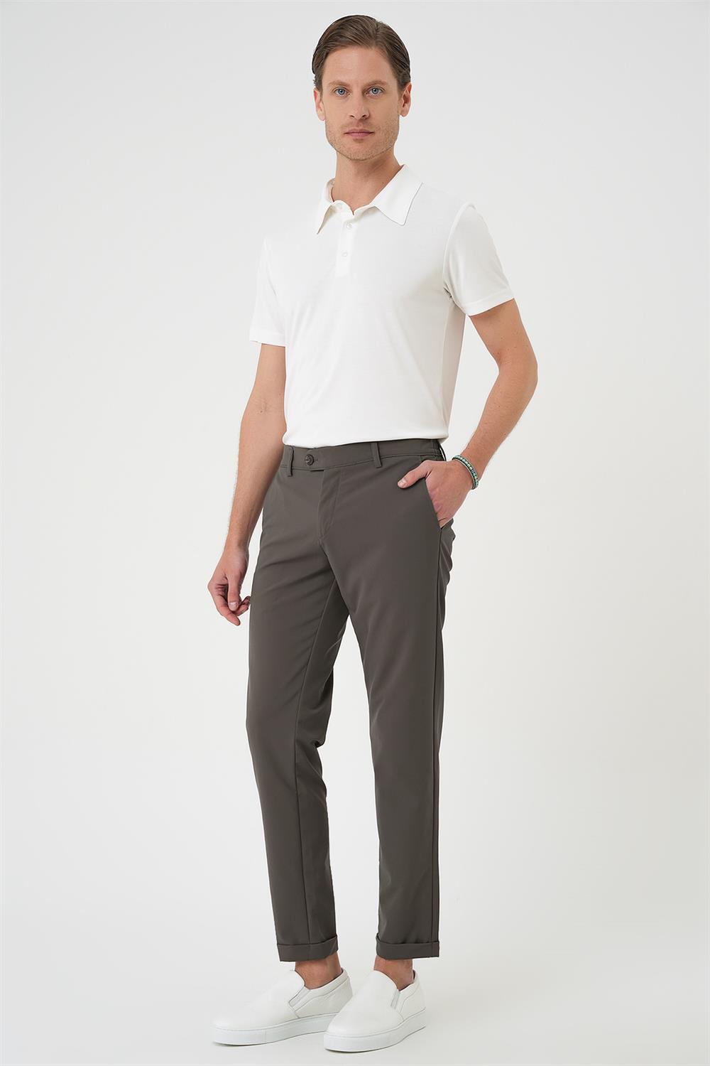 P 1150 Slim Fit Haki Klasik Pantolon