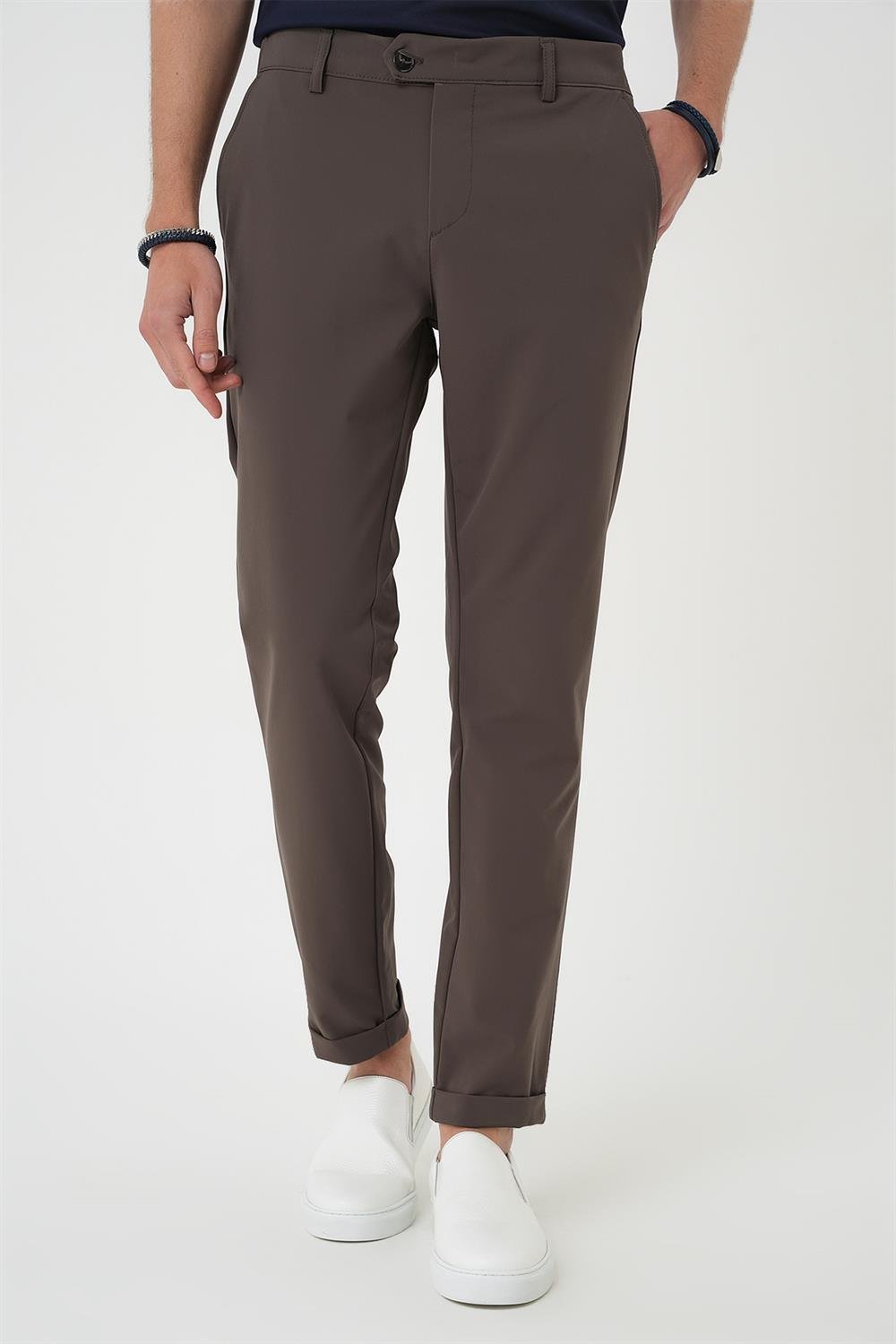 P 1150 Slim Fit Koyu Haki Klasik Pantolon