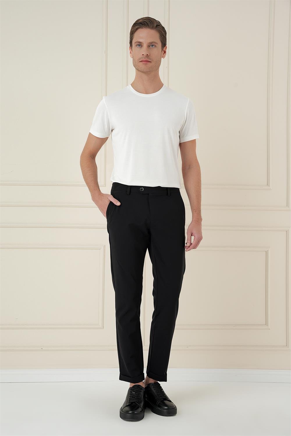 P 1150 Slim Fit Siyah Klasik Pantolon