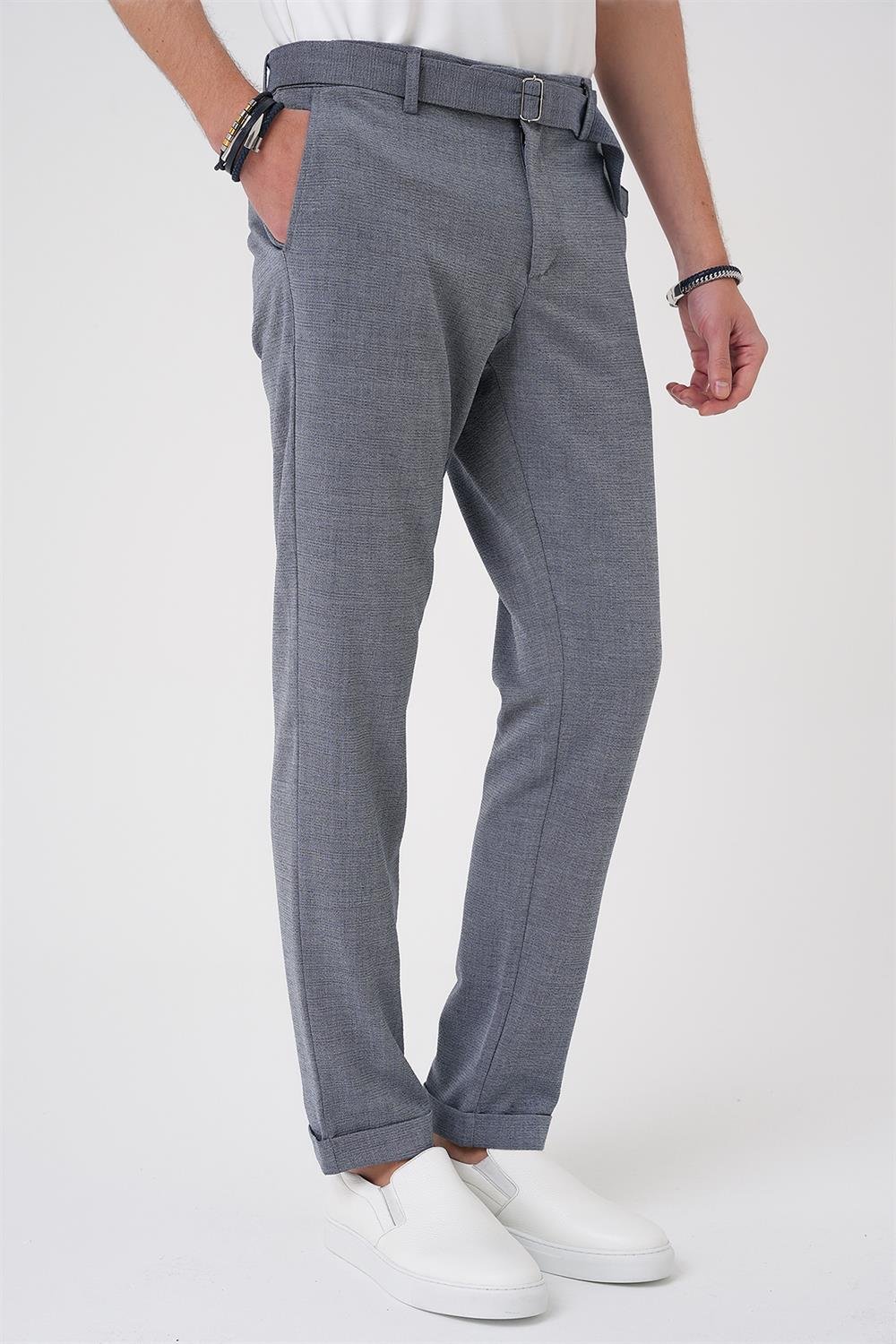 P 1154 Slim Fit Koyu Gri Klasik Pantolon