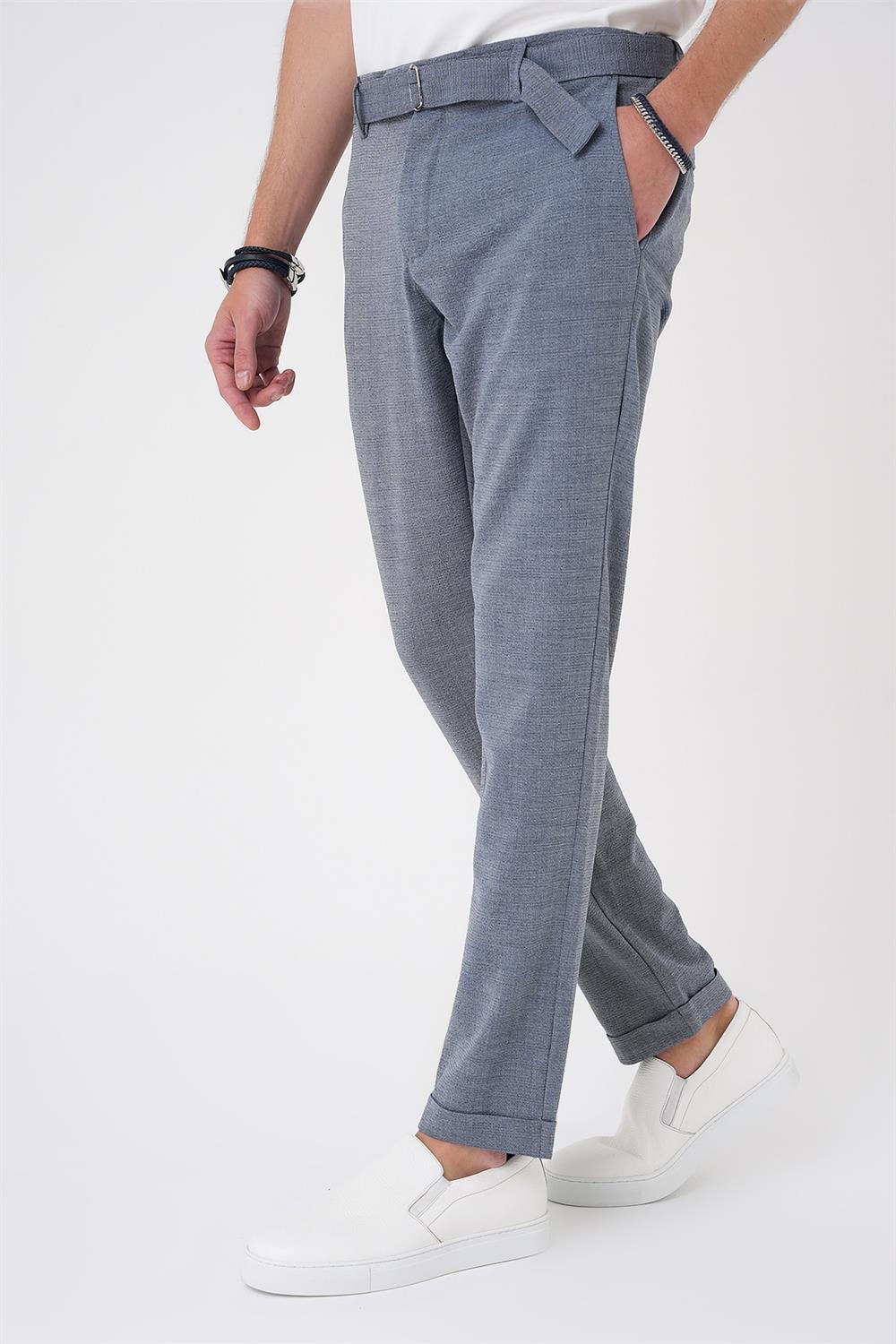 P 1154 Slim Fit Koyu Gri Klasik Pantolon