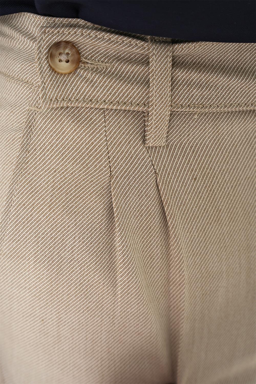 P 1158 Slim Fit Bej Klasik Pantolon