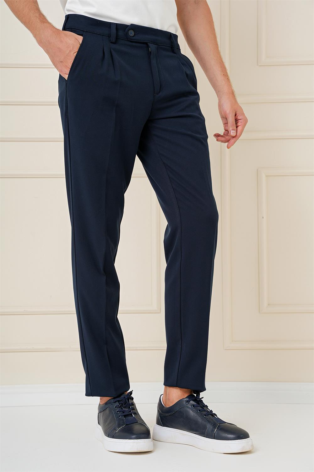 P 1164 Slim Fit Lacivert Klasik Pantolon