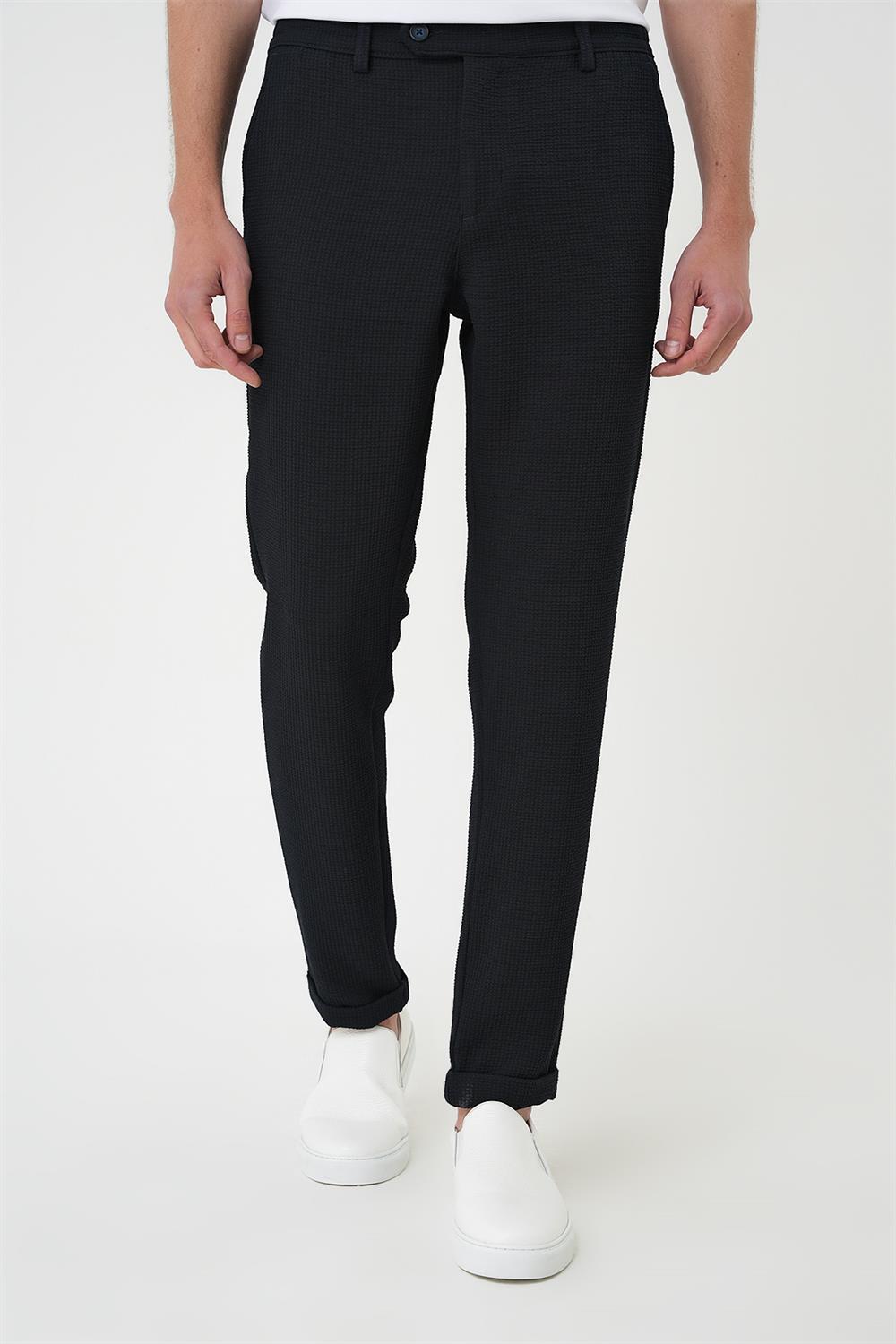 P 1166 Slim Fit Lacivert Klasik Pantolon