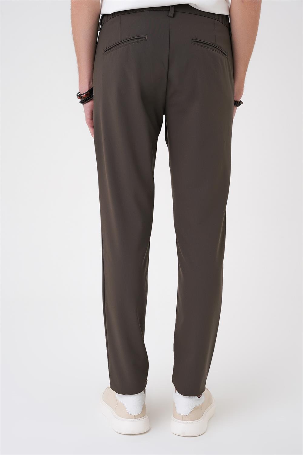 P 1184 Comfort Fit Beli Lastikli Toprak Jogger Pantolon 