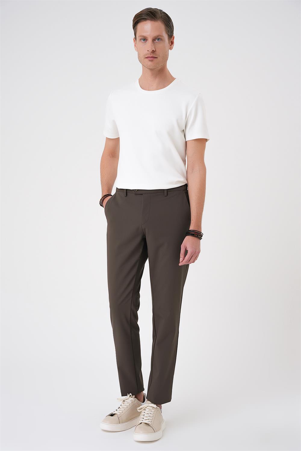 P 1184 Comfort Fit Beli Lastikli Toprak Jogger Pantolon 