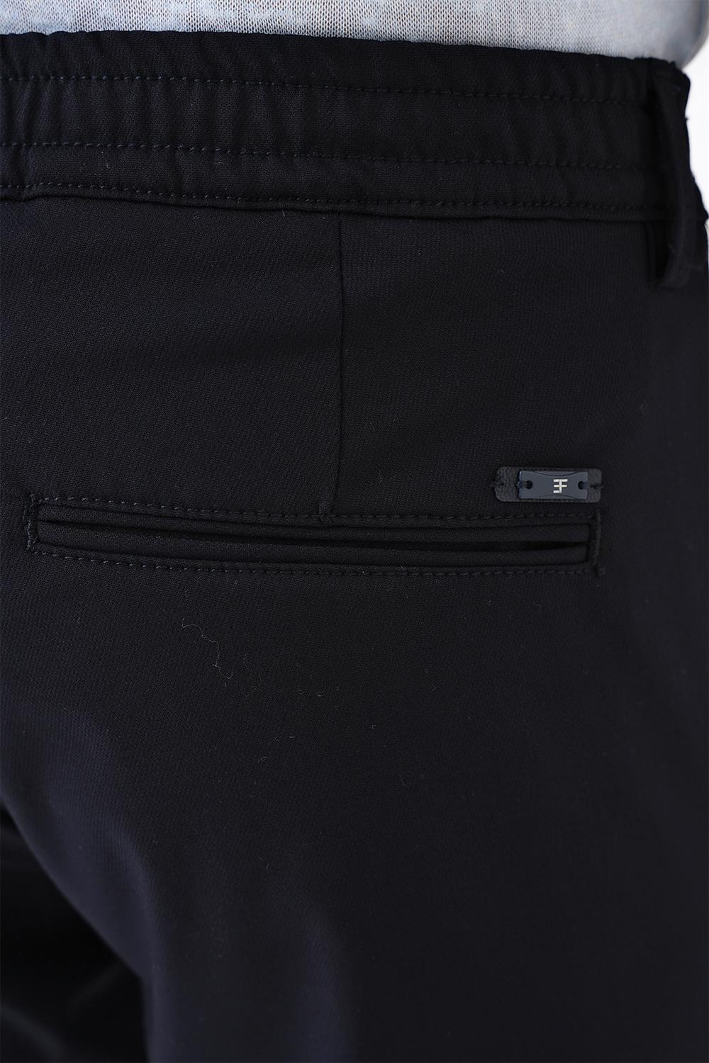 P 1185 Comfort Fit Beli Lastikli Lacivert Jogger Pantolon 