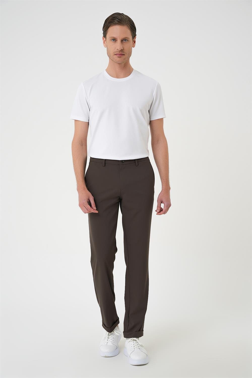 P 1185 Comfort Fit Beli Lastikli Toprak Jogger Pantolon 